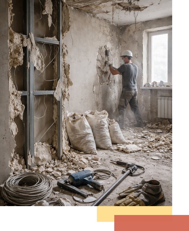 Профессиональный демонтаж зданий и конструкций в чернушке