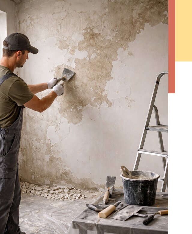 Снятие старой шпаклевки в чернушке от 1879 руб. — быстро и недорого | ОТДЕЛОЧНИК-Чрш