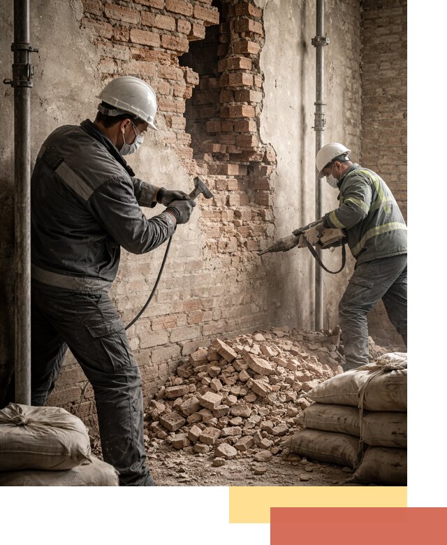 Демонтаж кирпичных стен в чернушке быстро и безопасно