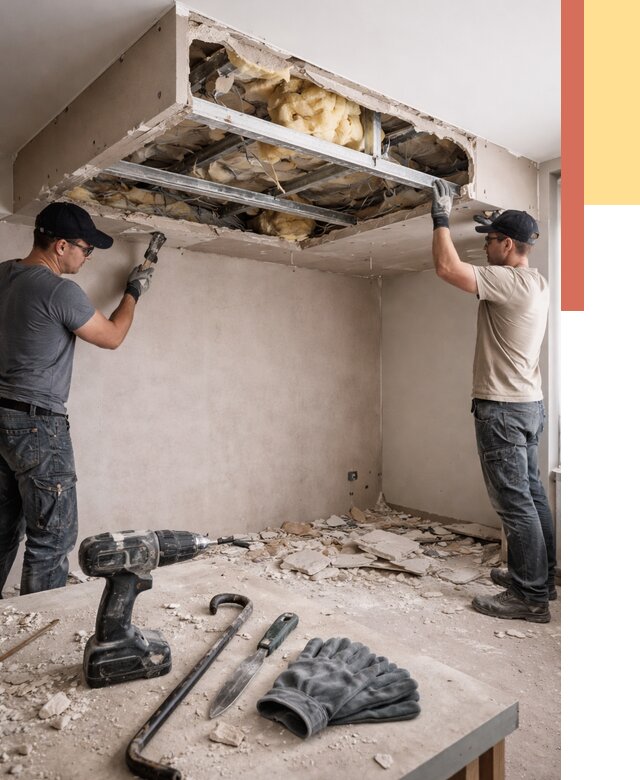 Демонтаж короба из гипсокартона в чернушке от 1544 руб. — быстро и недорого | ОТДЕЛОЧНИК-Чрш