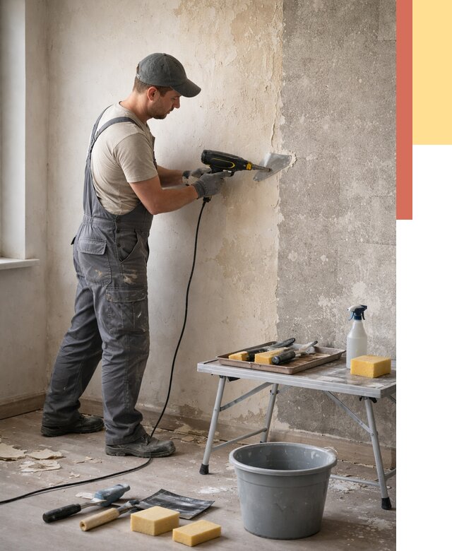 Очистка стен от клея в чернушке от 1879 руб. — снятие и удаление клея со стен | ОТДЕЛОЧНИК-Чрш