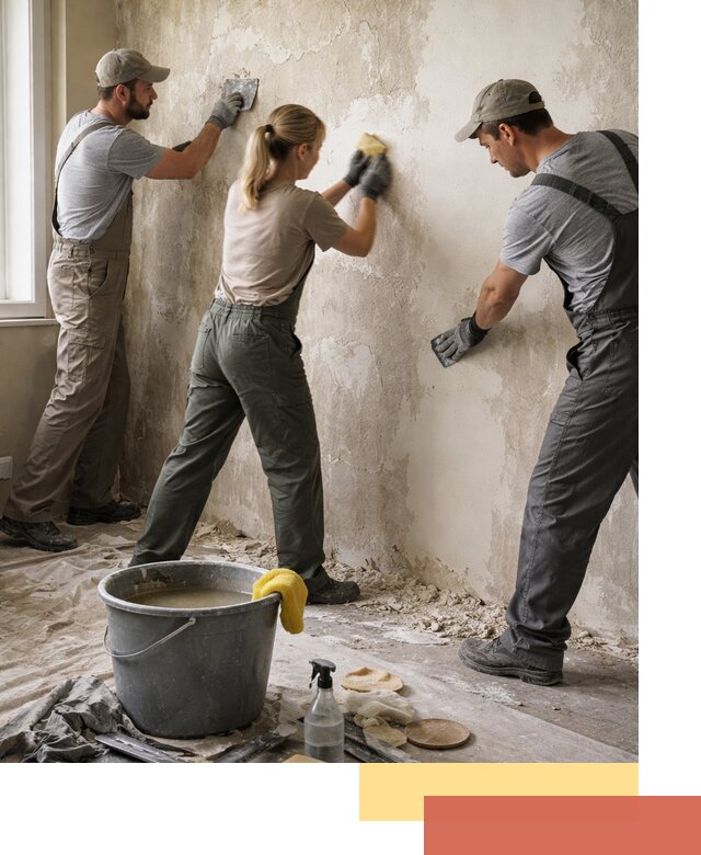 Очистка стен от клея и грунтовки в чернушке качественно и быстро