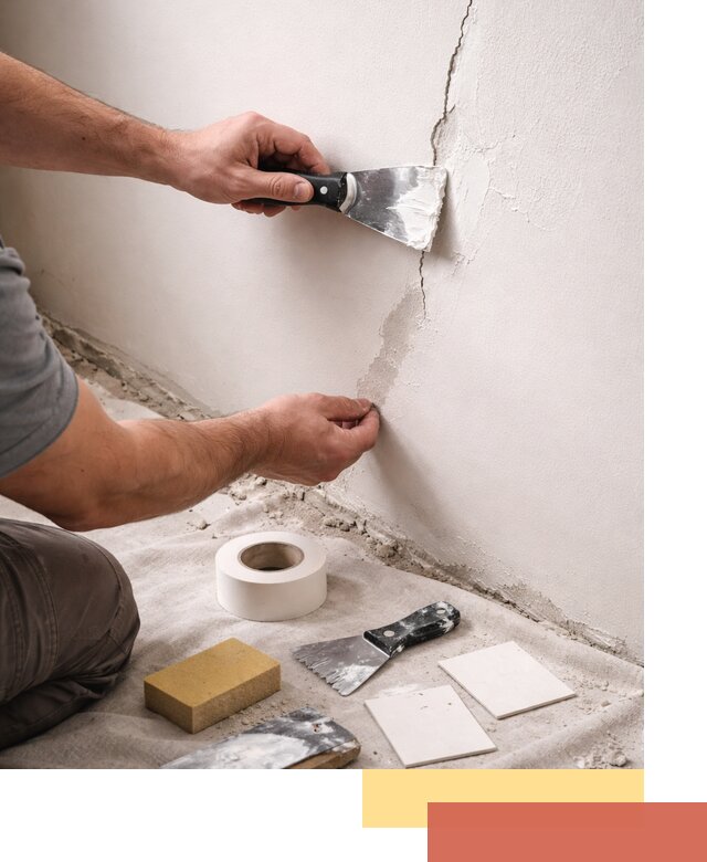 Заделка трещин и сколов в стенах и потолках в чернушке