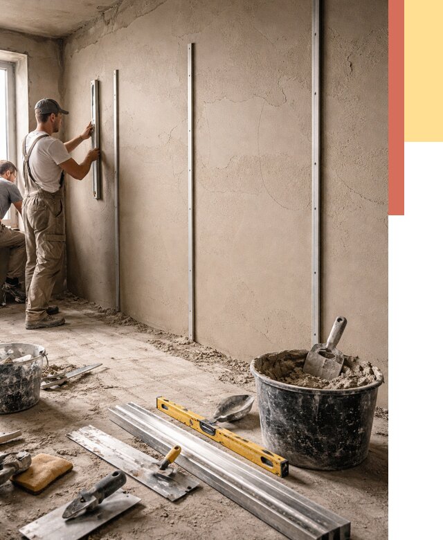 Штукатурка стен по маякам в чернушке от 5586 руб./м² — выравнивание под ключ | ОТДЕЛОЧНИК-Чрш