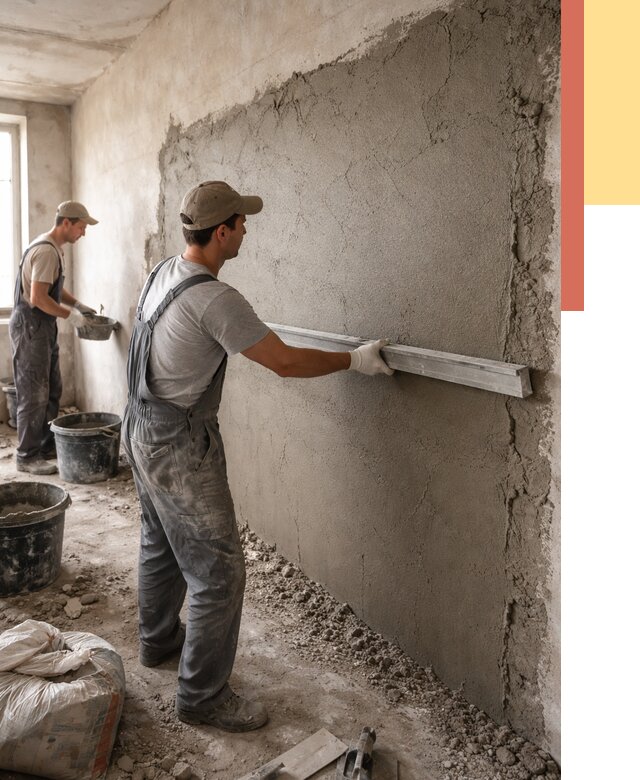 Цементная штукатурка стен в чернушке от 4570 руб/м2 — быстро и недорого | ОТДЕЛОЧНИК-Чрш