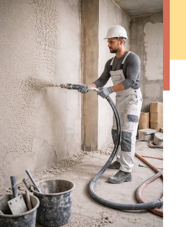 Машинная штукатурка стен в чернушке под ключ от 6601 руб./м2 | ОТДЕЛОЧНИК-Чрш