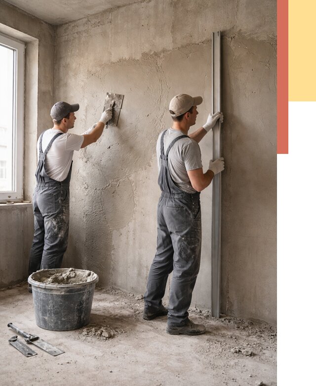 Штукатурка бетонных стен в чернушке от 4570 руб/м² — качественно и быстро | ОТДЕЛОЧНИК-Чрш