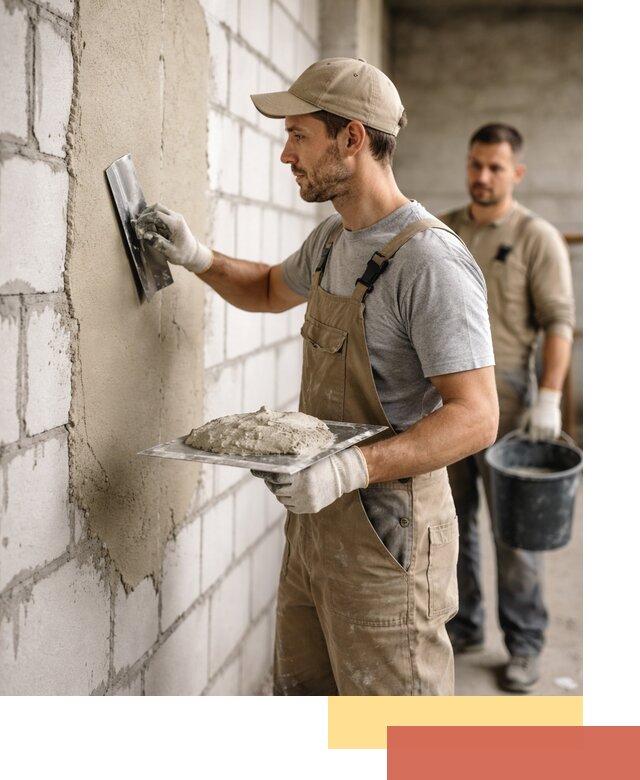 Штукатурка стен из газобетона в чернушке под ключ