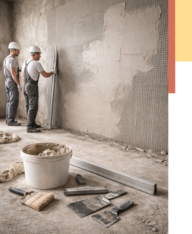 Штукатурка стен по сетке в чернушке от 5586 руб./м2 — быстро и недорого | ОТДЕЛОЧНИК-Чрш