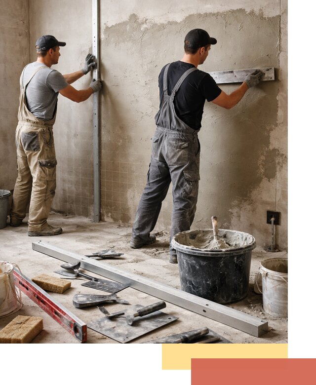 Профессиональная штукатурка стен под плитку в чернушке