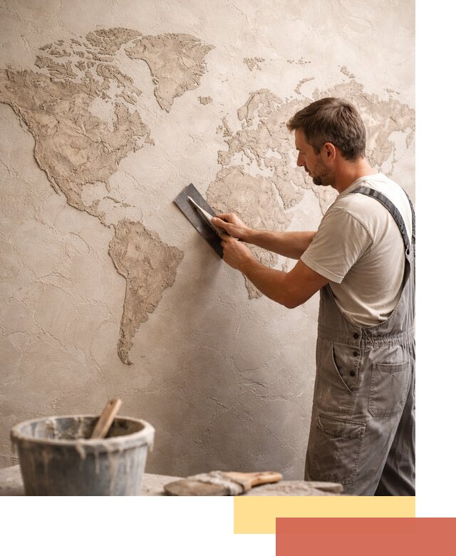 Декоративная штукатурка «Карта мира» под ключ в чернушке