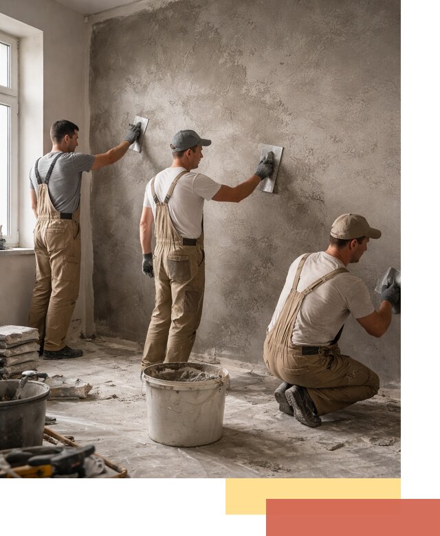 Декоративная штукатурка под бетон в чернушке для стен и потолков