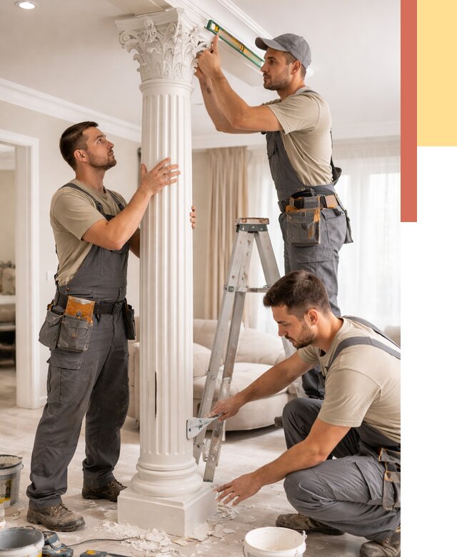 Установка декоративных колонн в чернушке от 12187 руб. под ключ | ОТДЕЛОЧНИК-Чрш