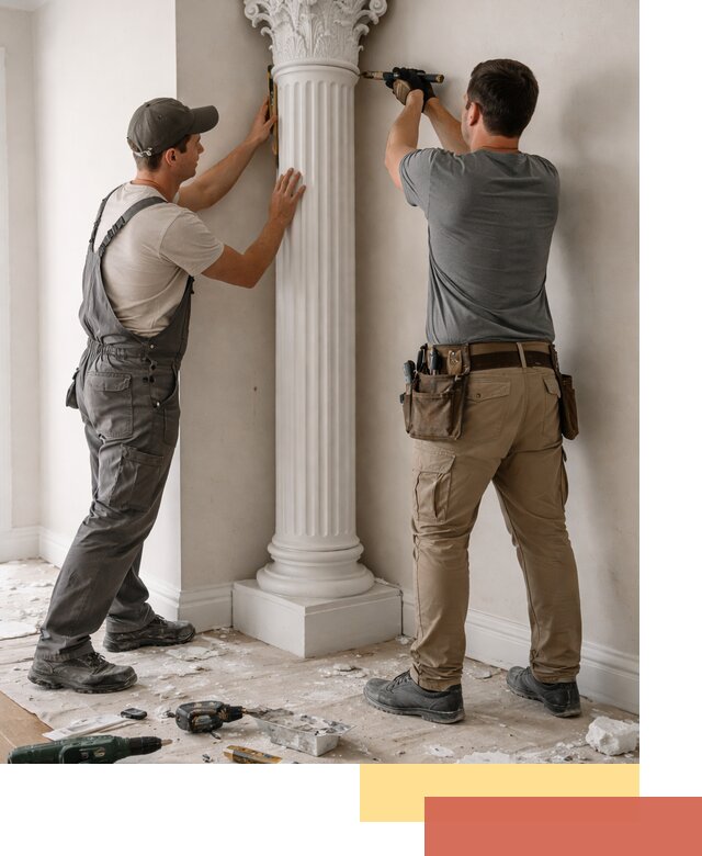 Установка декоративных колонн в чернушке под ключ