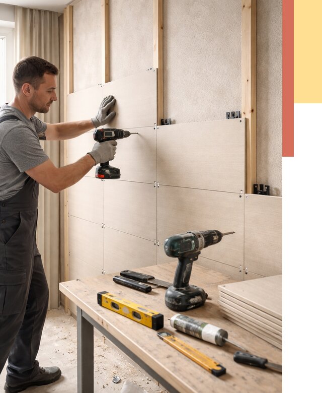 Монтаж МДФ панелей на стены в чернушке от 1270 руб. под ключ | ОТДЕЛОЧНИК-Чрш