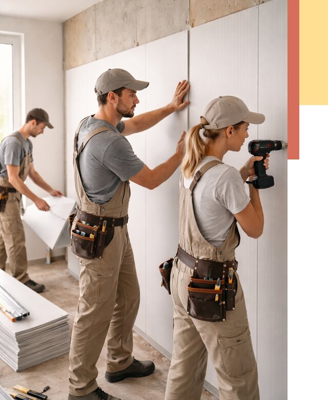 Монтаж ПВХ панелей на стены в чернушке от 457 руб/м2 — быстро и недорого | ОТДЕЛОЧНИК-Чрш