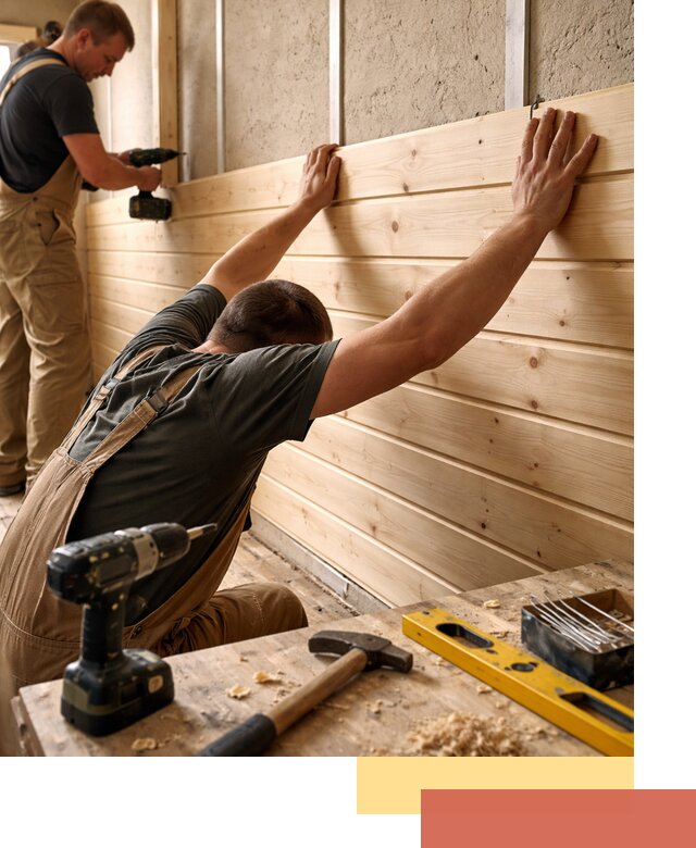 Монтаж деревянной вагонки на стены в чернушке быстро и качественно