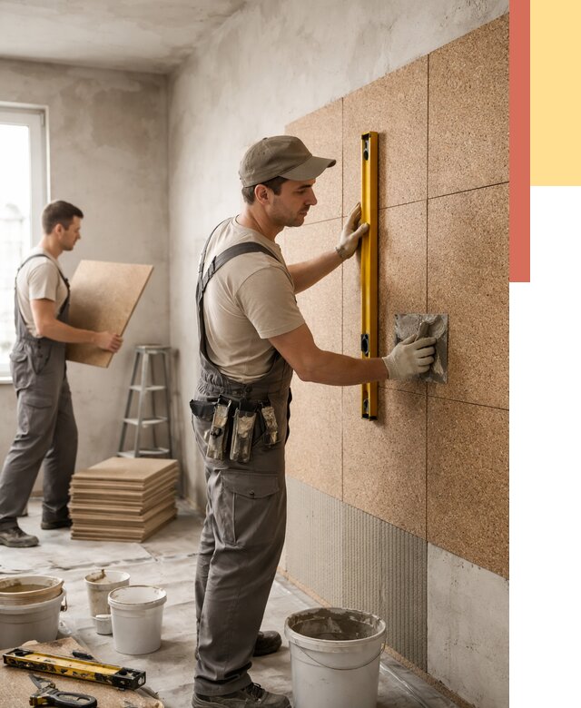 Монтаж пробковых панелей на стены в чернушке от 3555 руб. — ОТДЕЛОЧНИК-Чрш