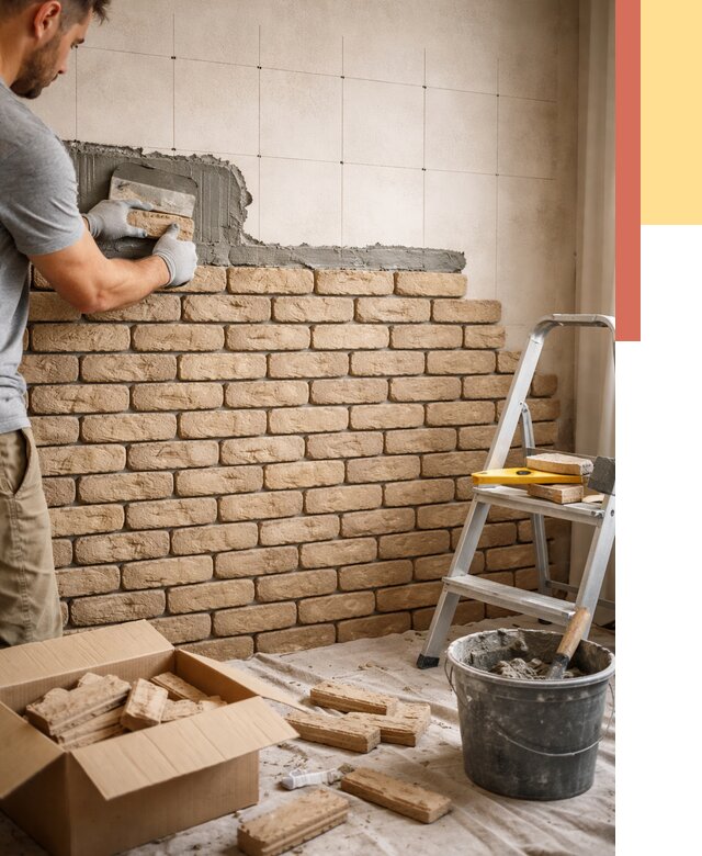 Монтаж декоративного кирпича в чернушке от 3250 руб./м² — быстро и недорого | ОТДЕЛОЧНИК-Чрш