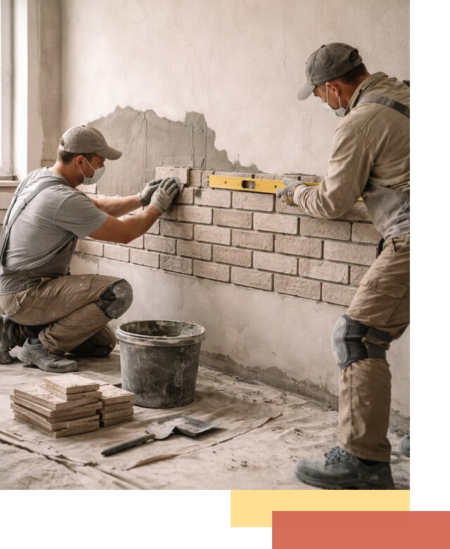 Монтаж декоративного кирпича профессионально в чернушке