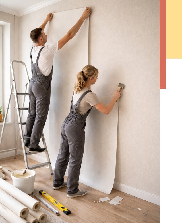 Поклейка флизелиновых обоев в чернушке от 6094 руб. | Быстро и недорого — ОТДЕЛОЧНИК-Чрш