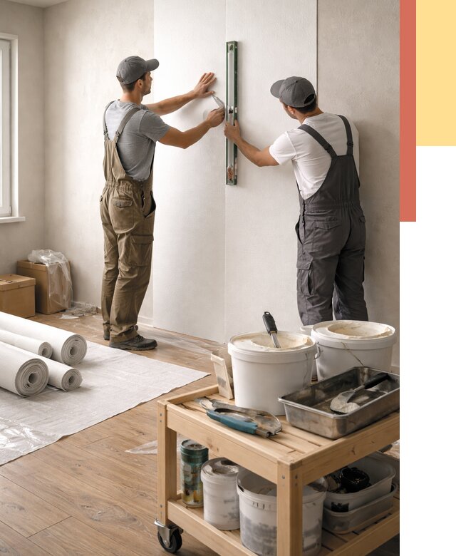 Поклейка стеклообоев в чернушке от 6601 руб. за м2 — быстро и недорого | ОТДЕЛОЧНИК-Чрш