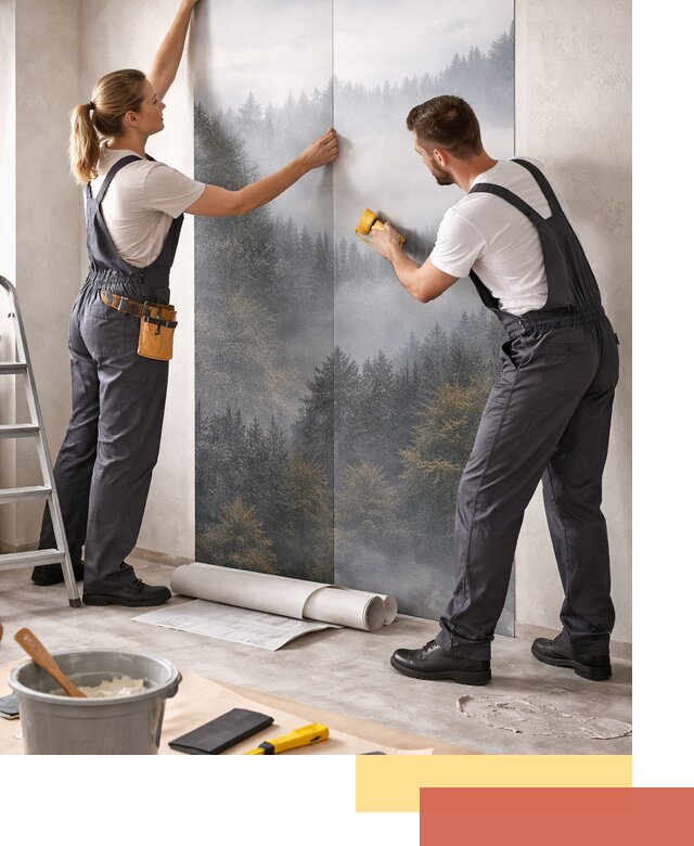 Поклейка фотообоев профессионально в чернушке под ключ