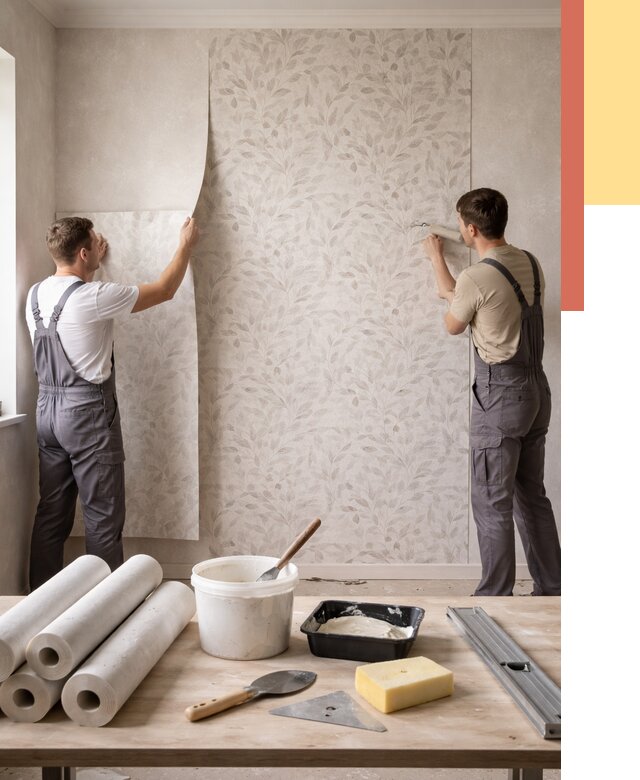 Поклейка обоев с подбором рисунка в чернушке от 3555 руб. | ОТДЕЛОЧНИК-Чрш - быстро и недорого