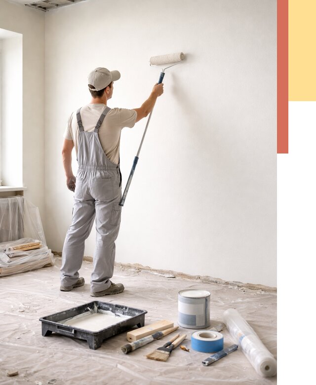 Покраска стен водоэмульсионной краской в чернушке от 457 руб. за м² | ОТДЕЛОЧНИК-Чрш