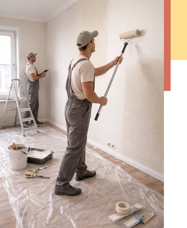 Покраска стен акриловой краской в чернушке от 3555 руб./м² — быстро и недорого | ОТДЕЛОЧНИК-Чрш