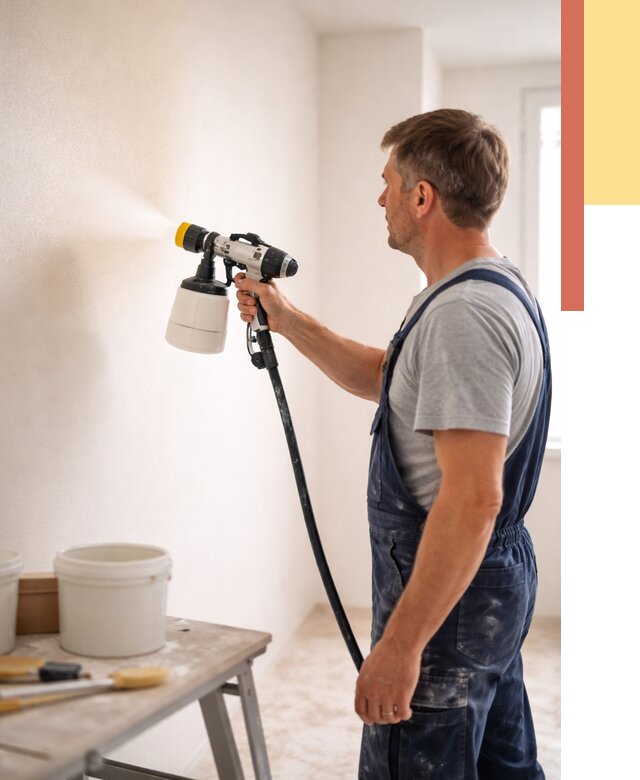 Покраска стен краскопультом в чернушке от 7617 руб. — механизированная покраска | ОТДЕЛОЧНИК-Чрш