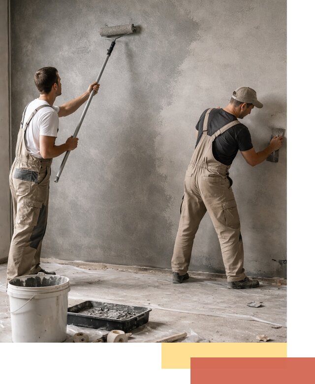 Покраска стен под бетон в чернушке профессионально и недорого