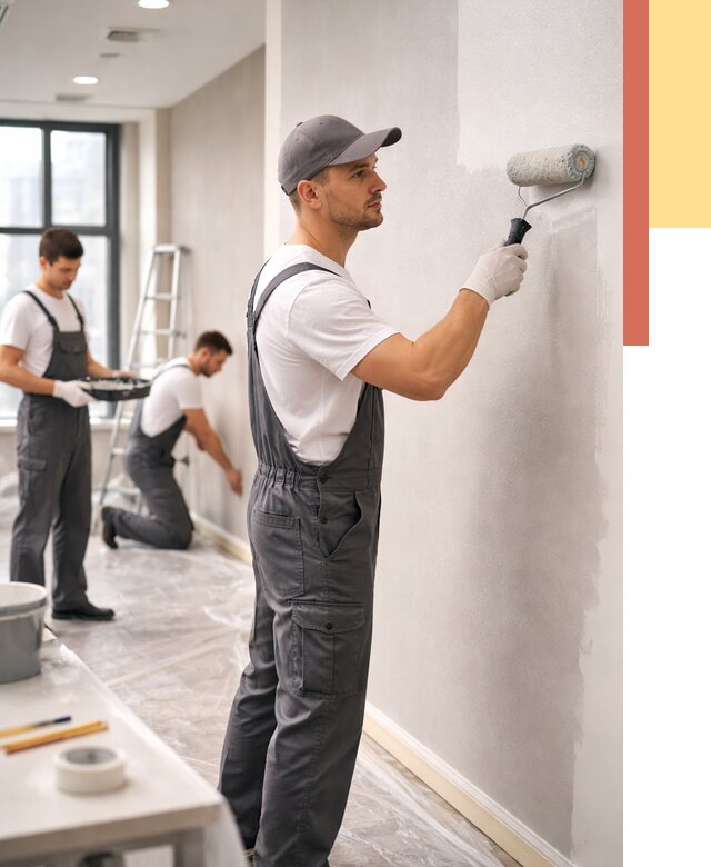 Покраска стен в офисе в чернушке от 8633 руб. — быстро и недорого | ОТДЕЛОЧНИК-Чрш