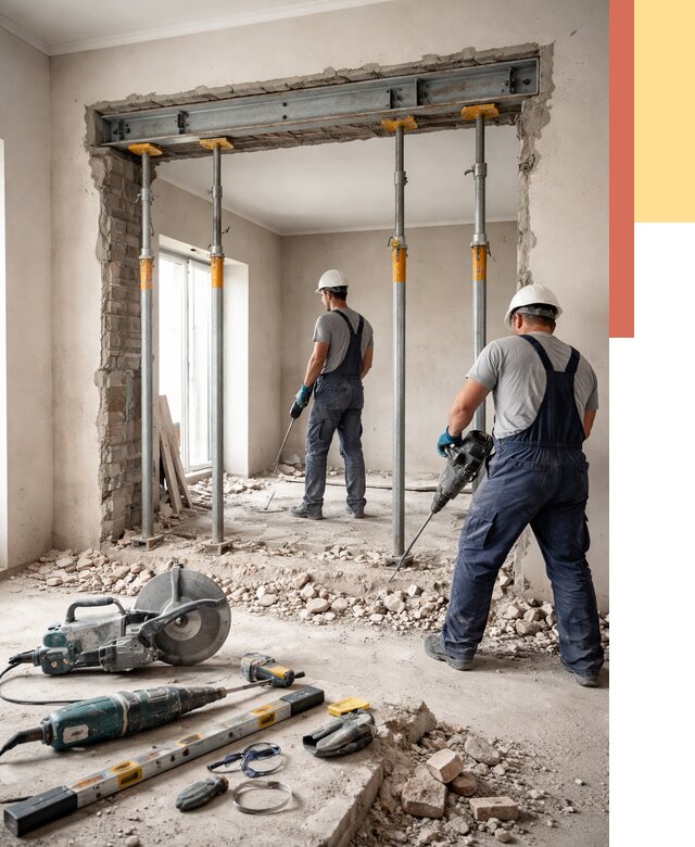 Прорезка проема в стене в чернушке от 4570 руб. — быстро и недорого | ОТДЕЛОЧНИК-Чрш