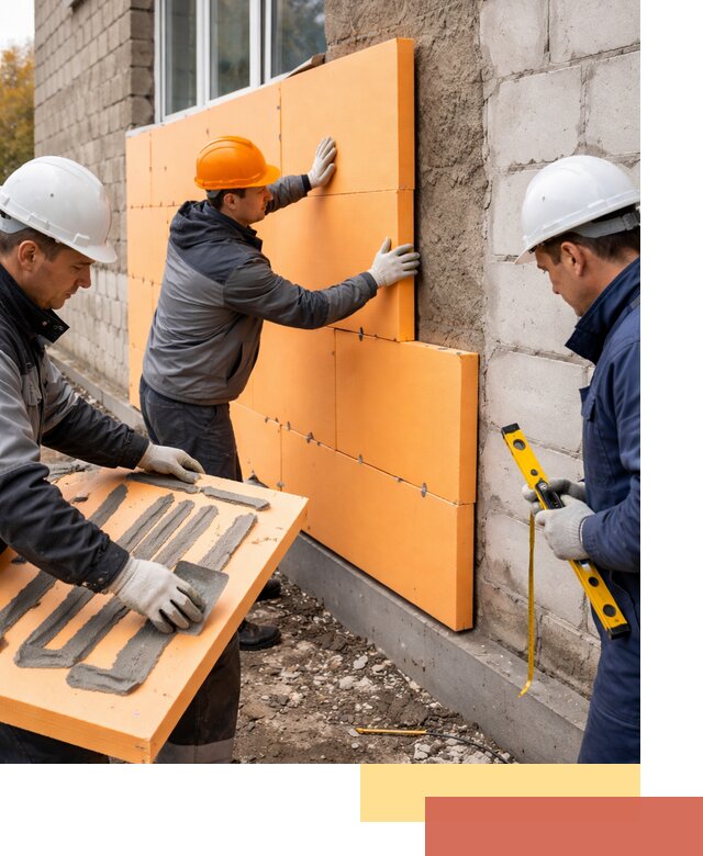 Утепление фасада пеноплексом под ключ в чернушке