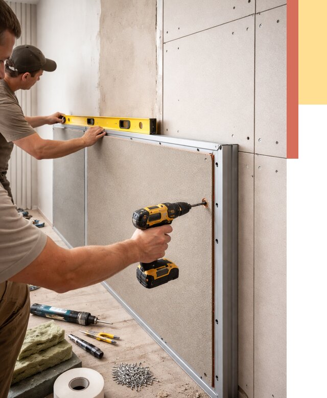 Шумоизоляция стен панелями ЗИПС в чернушке от 2234 руб./м² под ключ | ОТДЕЛОЧНИК-Чрш