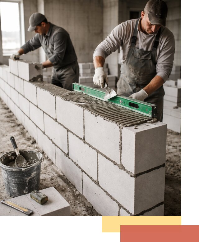 Кладка перегородок из газобетона в чернушке быстро и качественно