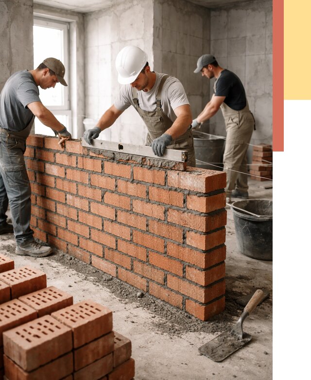 Кладка перегородок из кирпича в чернушке от 3555 руб. за м² | ОТДЕЛОЧНИК-Чрш