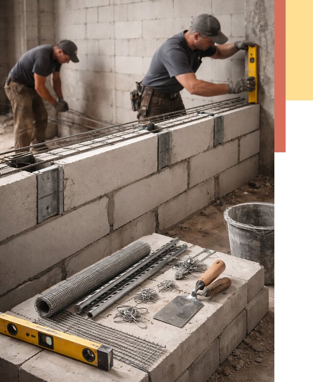 Армирование кладки перегородок в чернушке от 762 руб. под ключ | ОТДЕЛОЧНИК-Чрш