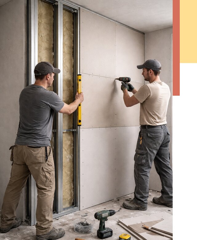 Монтаж двухслойной перегородки из гипсокартона в чернушке от 1473 руб. | ОТДЕЛОЧНИК-Чрш