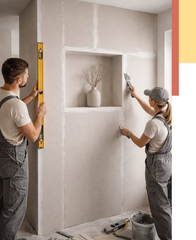 Перегородка из гипсокартона с нишей в чернушке от 3301 руб. под ключ | ОТДЕЛОЧНИК-Чрш