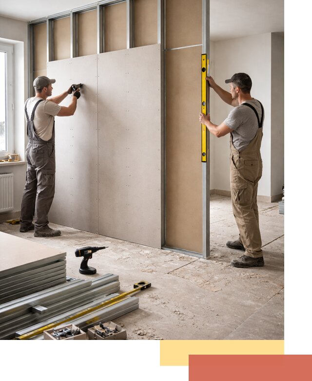 Зонирующая перегородка из гипсокартона под ключ в чернушке