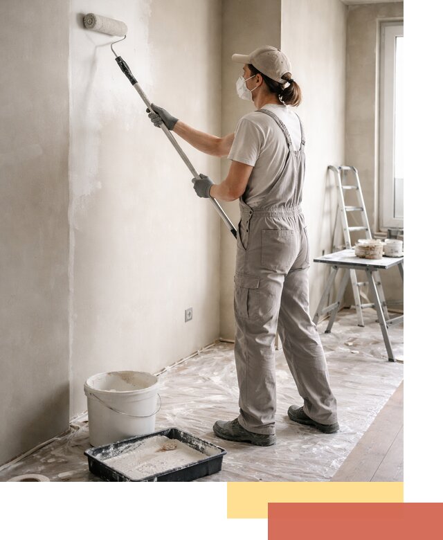 Покраска перегородок из гипсокартона в чернушке качественно и недорого