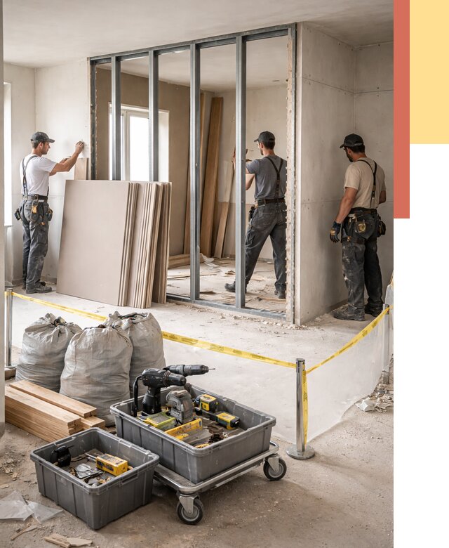 Перенос гипсокартонной перегородки в чернушке под ключ от 4570 руб. | Демонтаж и монтаж – ОТДЕЛОЧНИК-Чрш