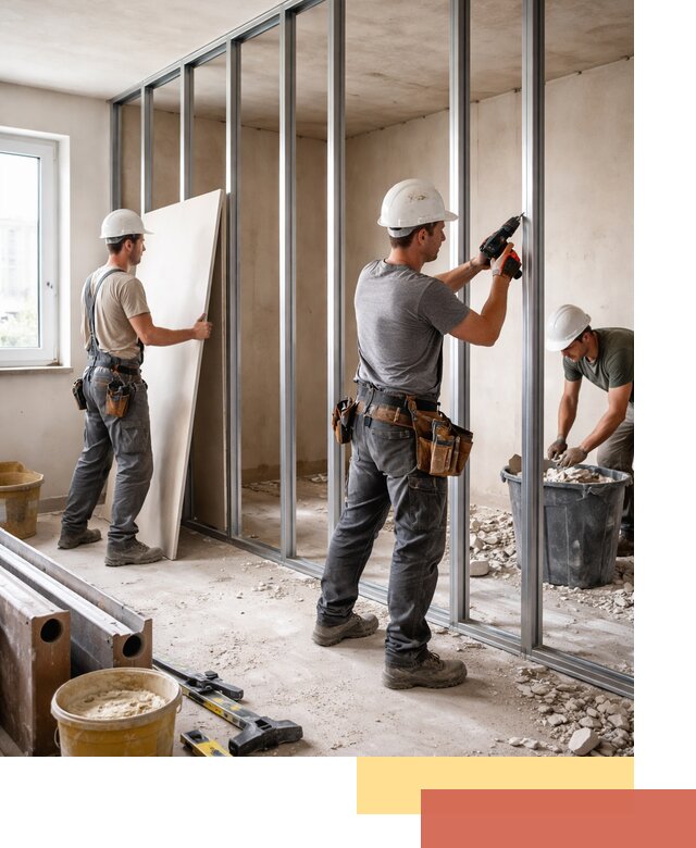 Перенос гипсокартонной перегородки в чернушке профессионально и быстро