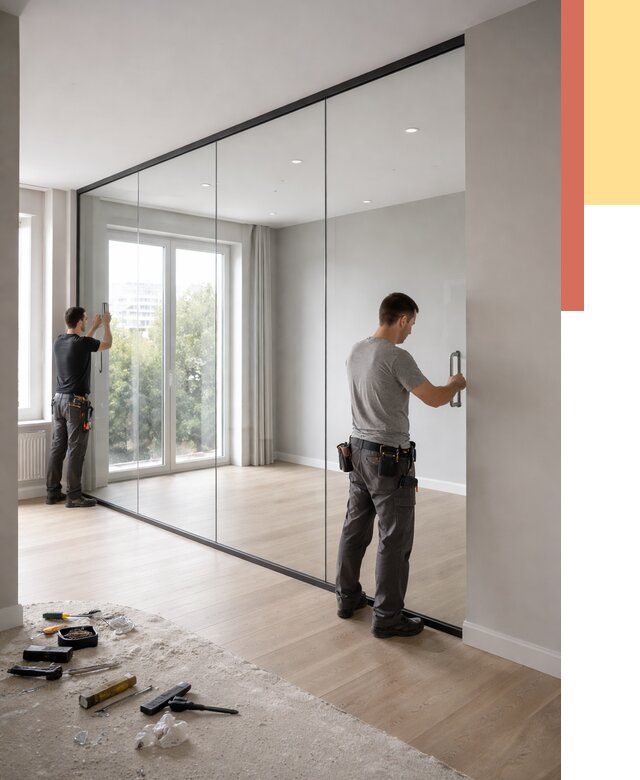 Изготовление стеклянных перегородок в чернушке от 12543 руб. под ключ | ОТДЕЛОЧНИК-Чрш