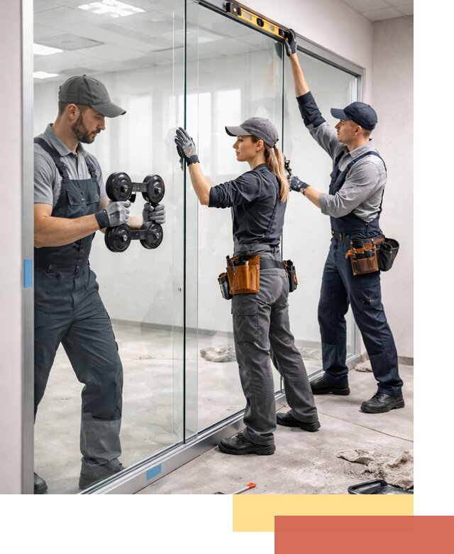 Профессиональный монтаж стеклянных перегородок в чернушке