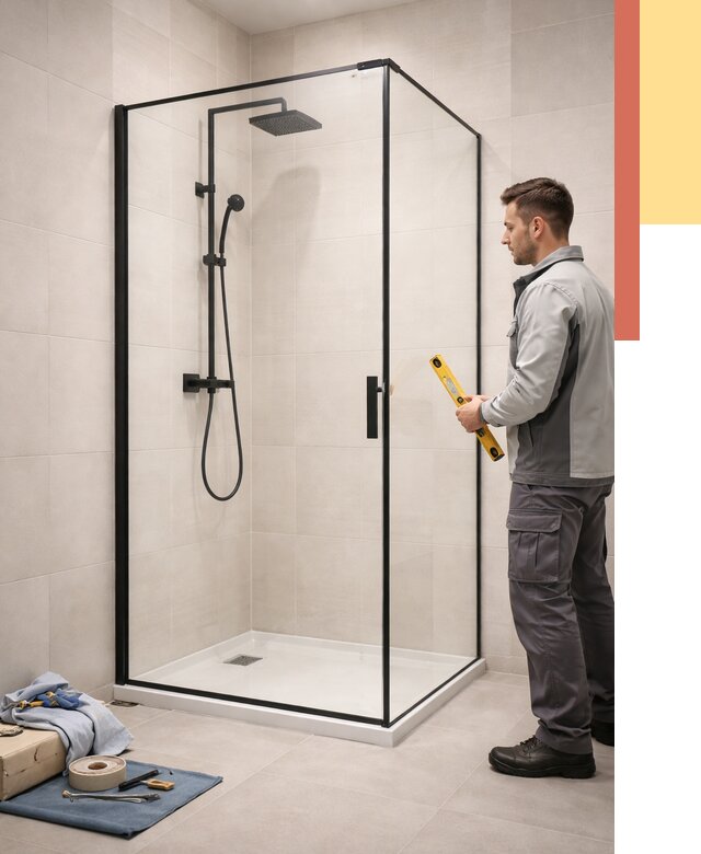 Стеклянные перегородки для душа в чернушке от 12695 руб. | Монтаж под ключ — ОТДЕЛОЧНИК-Чрш