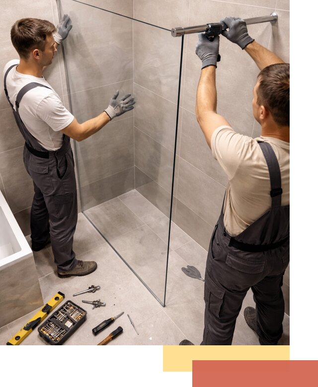 Стеклянные перегородки для душа в чернушке — изготовление и монтаж