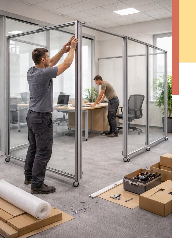 Мобильные офисные перегородки в чернушке от 12695 руб. — установка под ключ | ОТДЕЛОЧНИК-Чрш